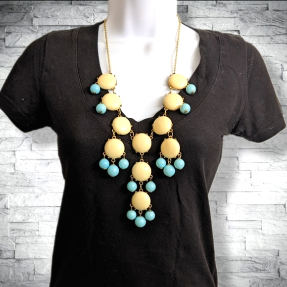 Maurices Jewelry - BUNDLE ONLY! New Aqua & Cream Bubble Statement Necklace Adjustable Bronze Chain